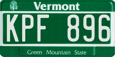 VT license plate KPF896