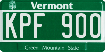 VT license plate KPF900