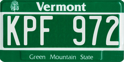 VT license plate KPF972