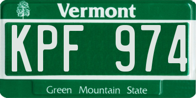 VT license plate KPF974
