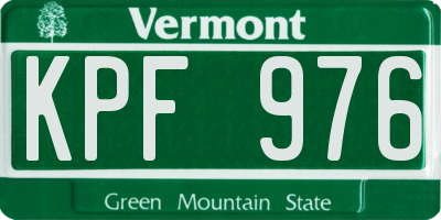 VT license plate KPF976