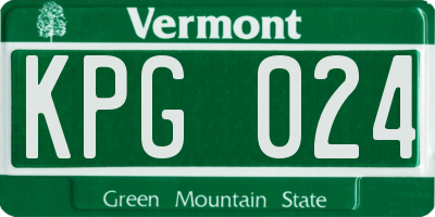VT license plate KPG024