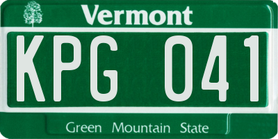 VT license plate KPG041
