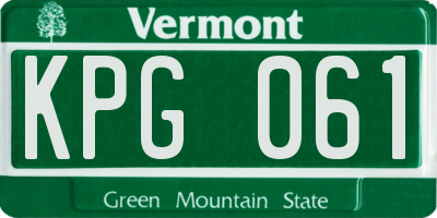 VT license plate KPG061