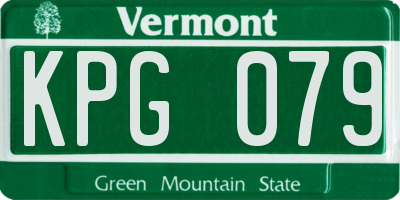 VT license plate KPG079