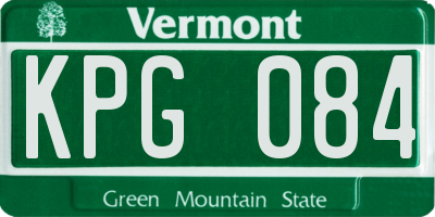 VT license plate KPG084