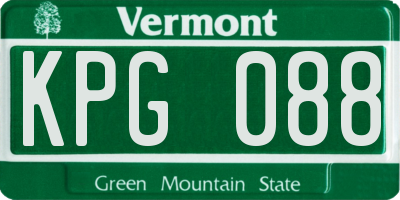 VT license plate KPG088