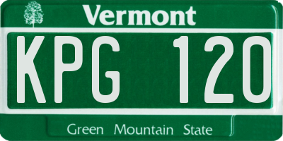 VT license plate KPG120