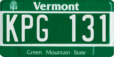VT license plate KPG131