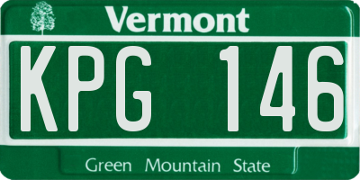 VT license plate KPG146