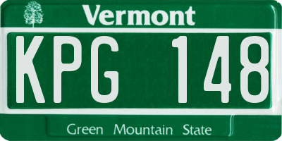 VT license plate KPG148