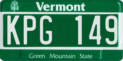 VT license plate KPG149