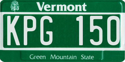 VT license plate KPG150