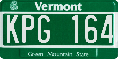 VT license plate KPG164