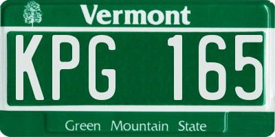 VT license plate KPG165