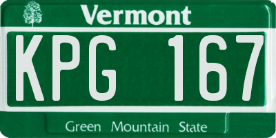 VT license plate KPG167