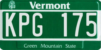 VT license plate KPG175