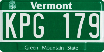 VT license plate KPG179