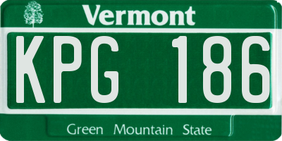 VT license plate KPG186