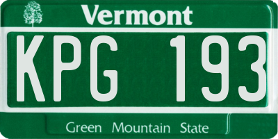 VT license plate KPG193