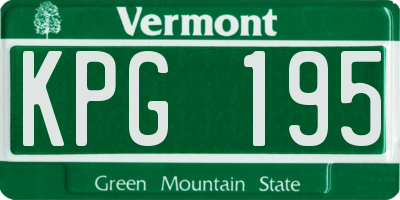 VT license plate KPG195