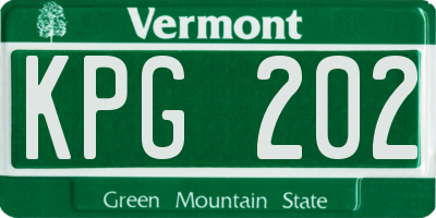 VT license plate KPG202