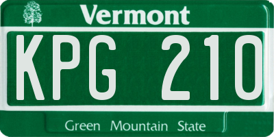 VT license plate KPG210
