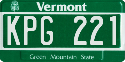 VT license plate KPG221