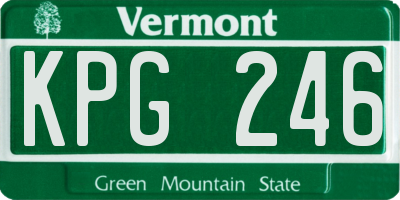 VT license plate KPG246
