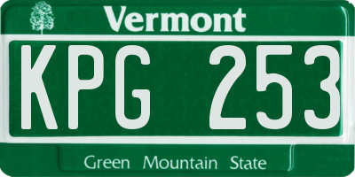 VT license plate KPG253