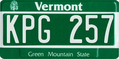 VT license plate KPG257