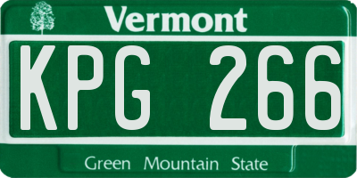 VT license plate KPG266