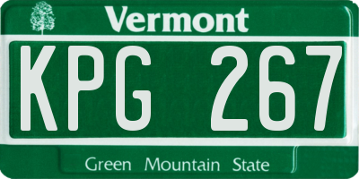 VT license plate KPG267