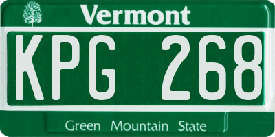 VT license plate KPG268