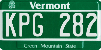 VT license plate KPG282