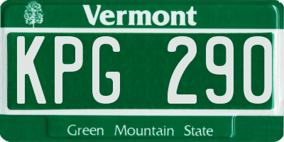 VT license plate KPG290
