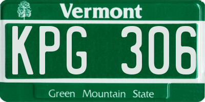VT license plate KPG306