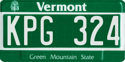 VT license plate KPG324