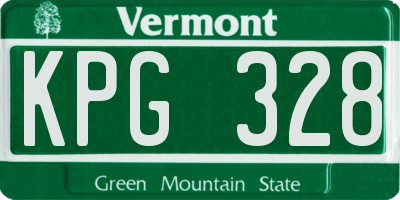 VT license plate KPG328