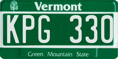 VT license plate KPG330
