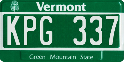 VT license plate KPG337