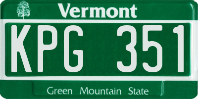 VT license plate KPG351