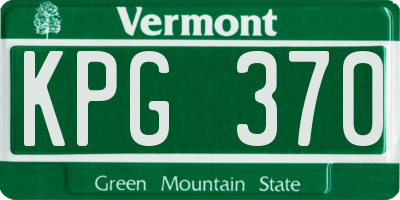 VT license plate KPG370