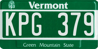VT license plate KPG379