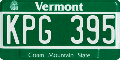 VT license plate KPG395
