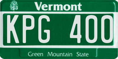 VT license plate KPG400