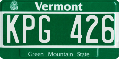 VT license plate KPG426