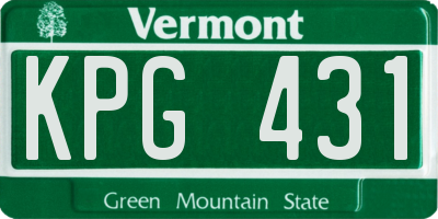 VT license plate KPG431
