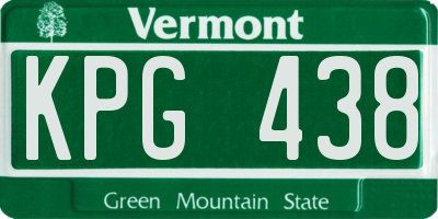 VT license plate KPG438