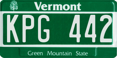 VT license plate KPG442